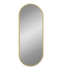 Wandspiegel 60x25 cm ovaal goudkleurig