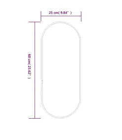 Wandspiegel 60x25 cm ovaal goudkleurig