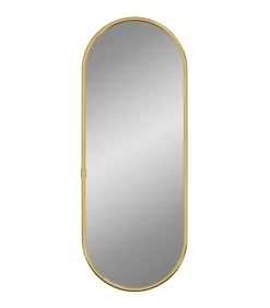 Wandspiegel 40x15 cm ovaal goudkleurig