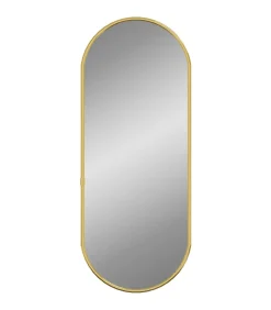 Wandspiegel 50x20 cm ovaal goudkleurig