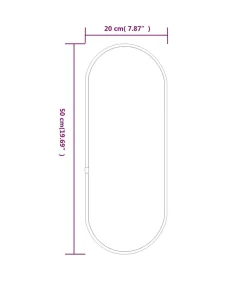 Wandspiegel 50x20 cm ovaal goudkleurig