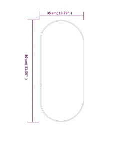 Wandspiegel 80x35 cm ovaal goudkleurig