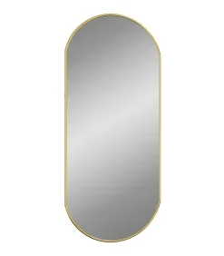 Wandspiegel 70x30 cm ovaal goudkleurig