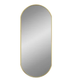 Wandspiegel 70x30 cm ovaal goudkleurig