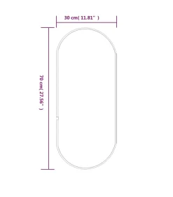 Wandspiegel 70x30 cm ovaal goudkleurig
