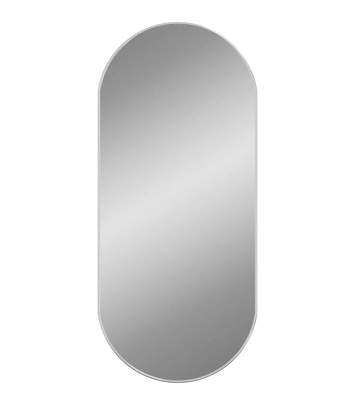 Wandspiegel 100x45 cm ovaal zilverkleurig