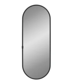 Wandspiegel 40x15 cm ovaal zwart
