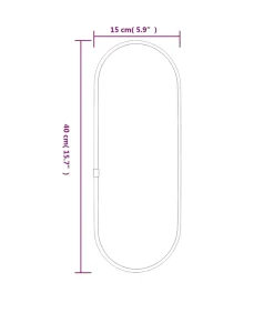 Wandspiegel 40x15 cm ovaal zwart