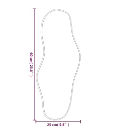 Wandspiegel 60x25 cm zwart