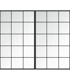 Wandspiegels 2 st 100x60 cm metaal zwart