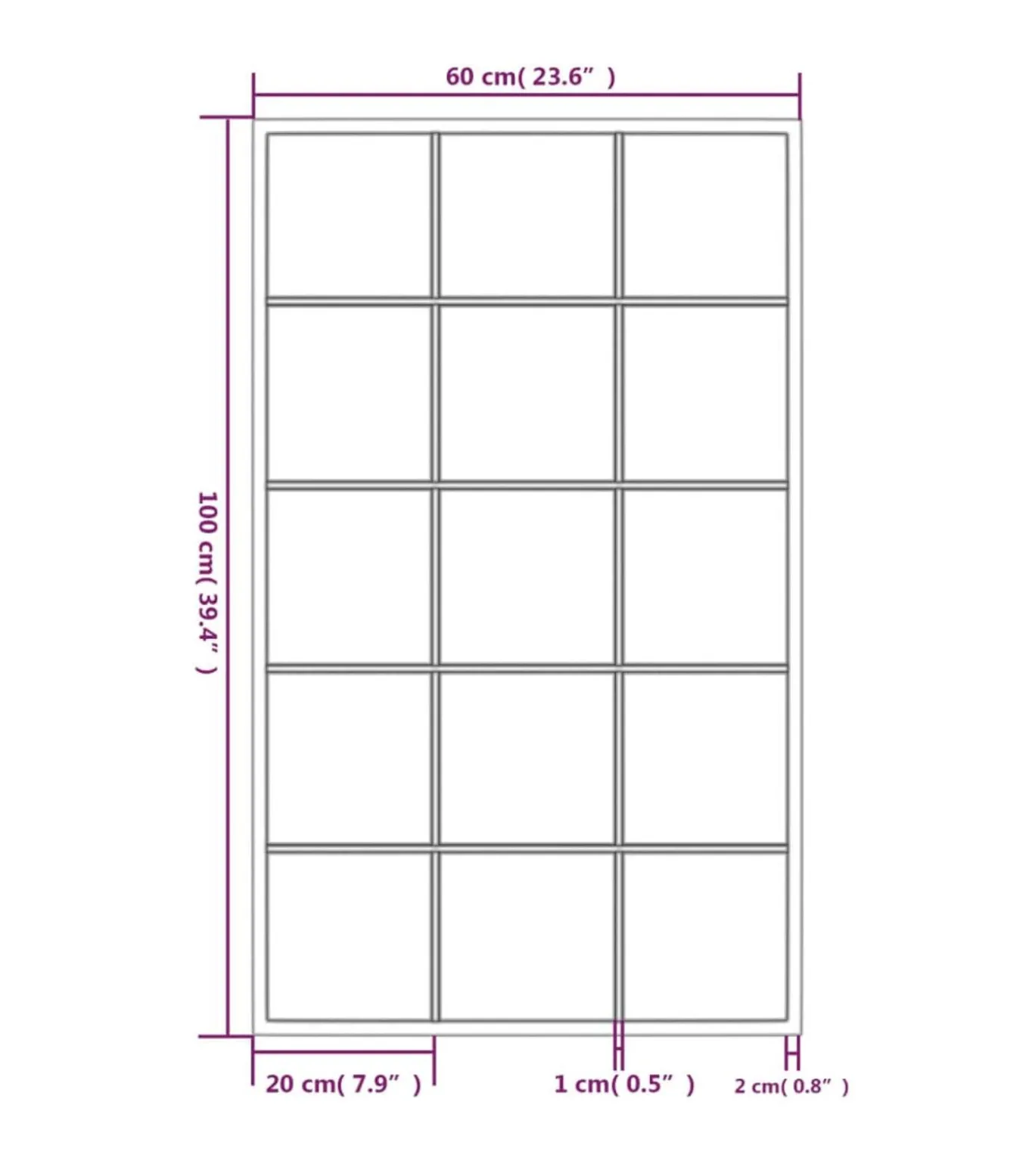 Wandspiegels 2 st 100x60 cm metaal zwart