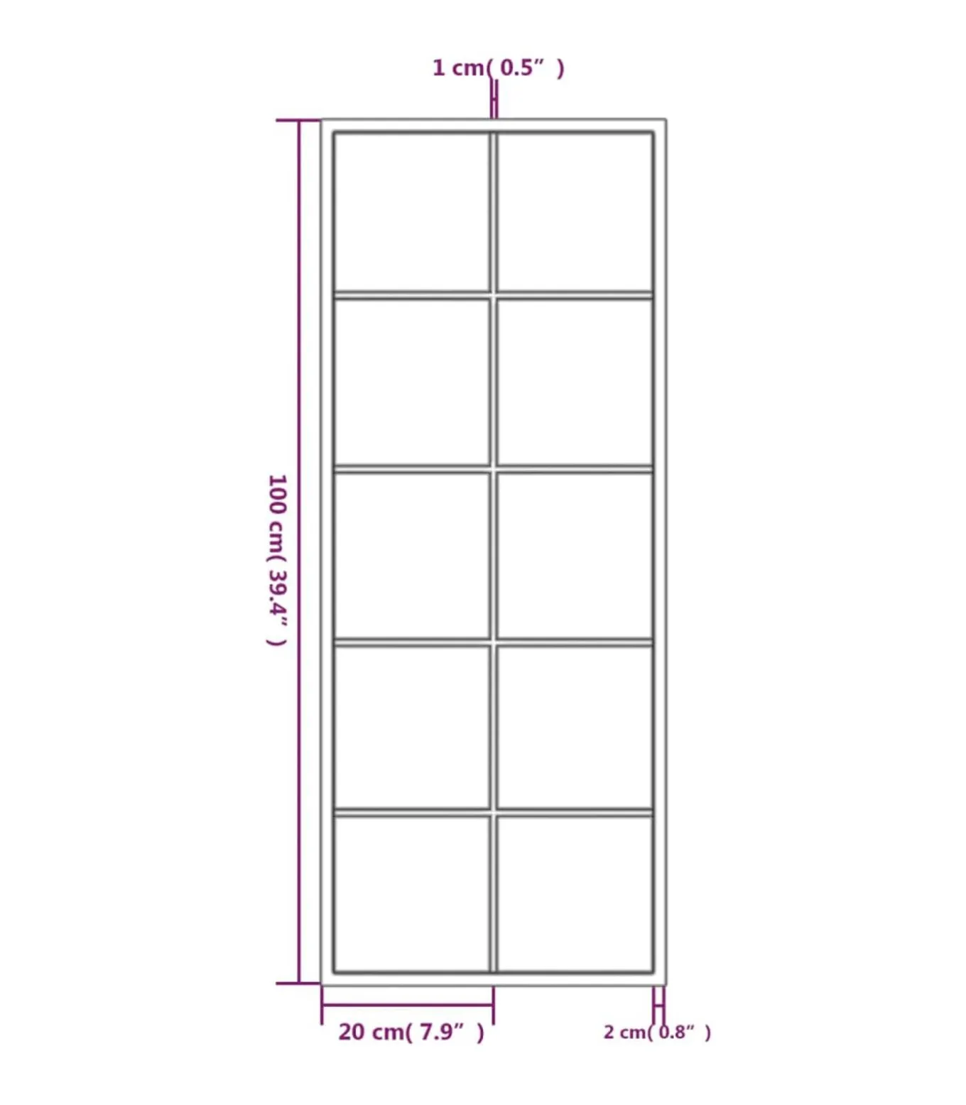 Wandspiegels 2 st 100x40 cm metaal zwart