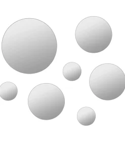 Wandspiegelset rond glas 7-delig