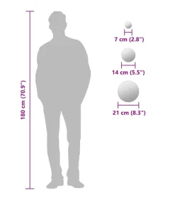 Wandspiegelset rond glas 7-delig