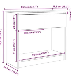 Wandtafel met lades 85,5x38,5x74,5 cm wit