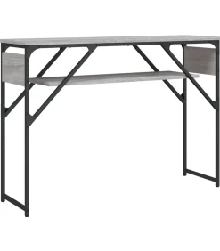 Wandtafel met schap 105x30x75 cm bewerkt hout grijs sonoma