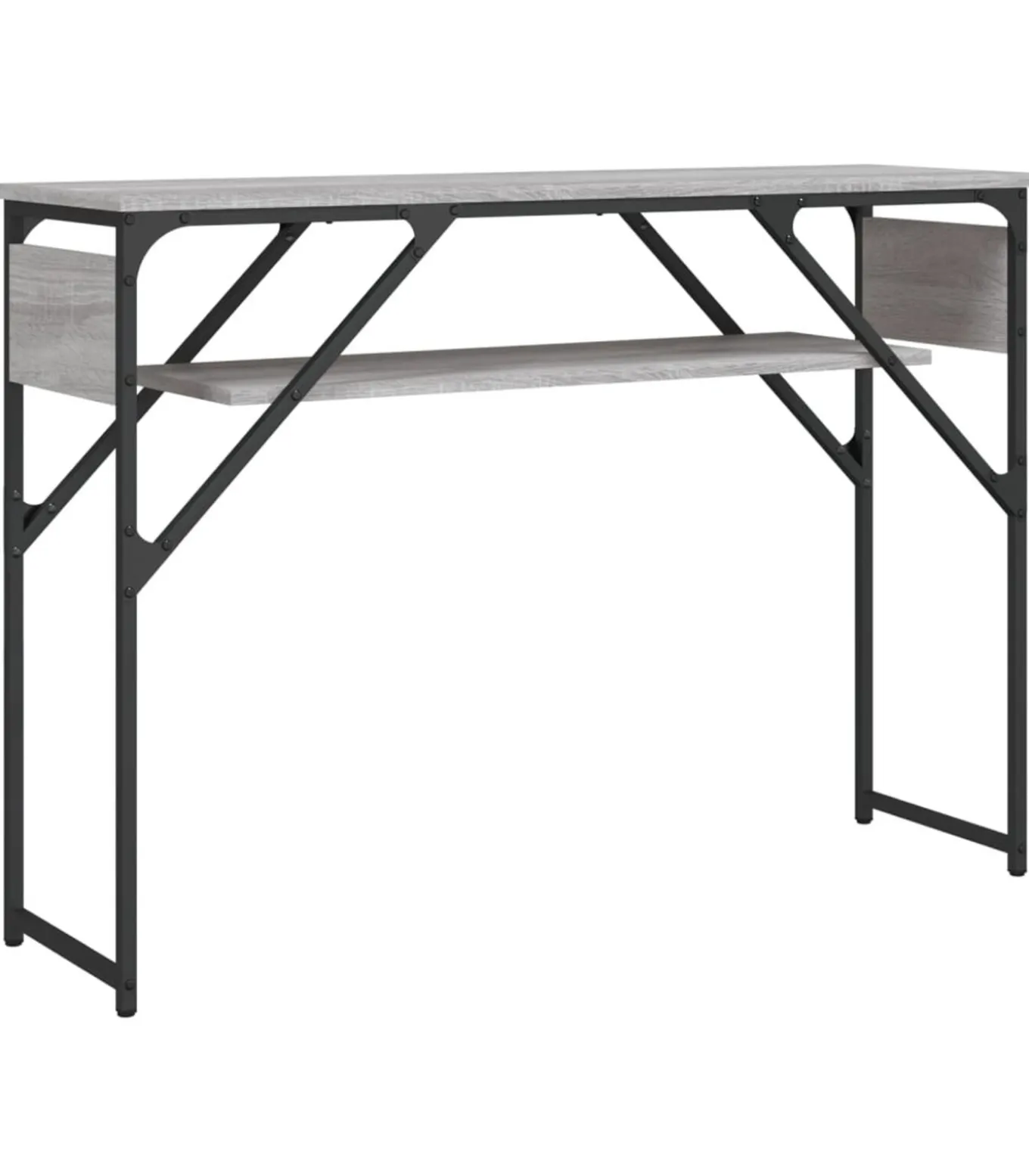 Wandtafel met schap 105x30x75 cm bewerkt hout grijs sonoma