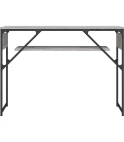 Wandtafel met schap 105x30x75 cm bewerkt hout grijs sonoma