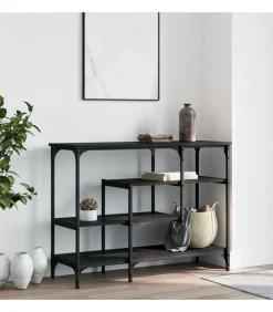 Wandtafel met schappen 100x35x75 cm zwart