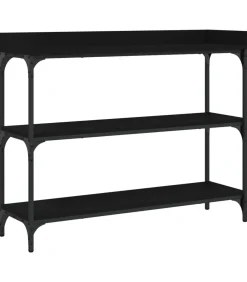 Wandtafel met schappen 100x30x80 cm zwart