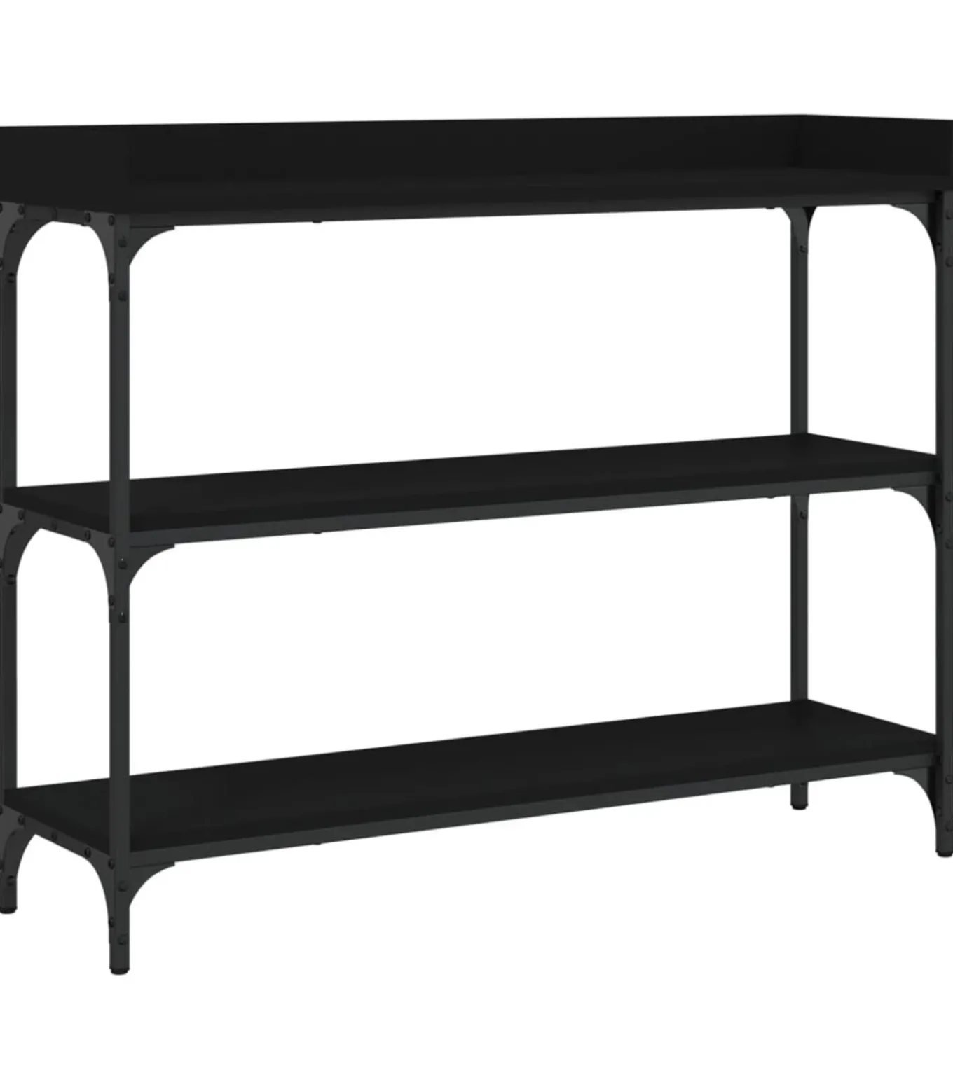 Wandtafel met schappen 100x30x80 cm zwart