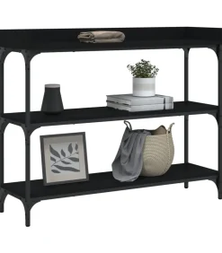 Wandtafel met schappen 100x30x80 cm zwart