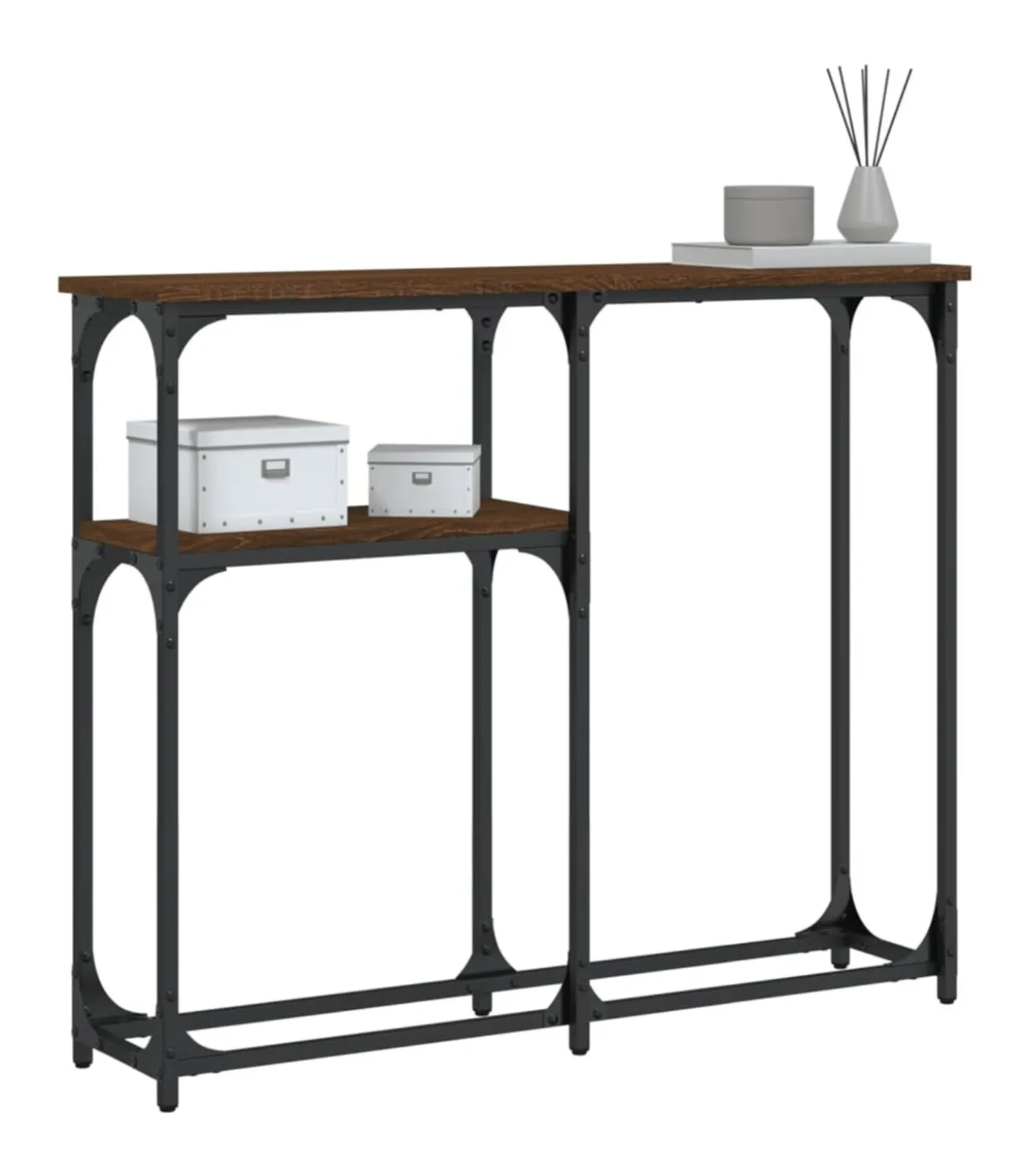 Wandtafel 90x22,5x75 cm bewerkt hout bruin eikenkleur