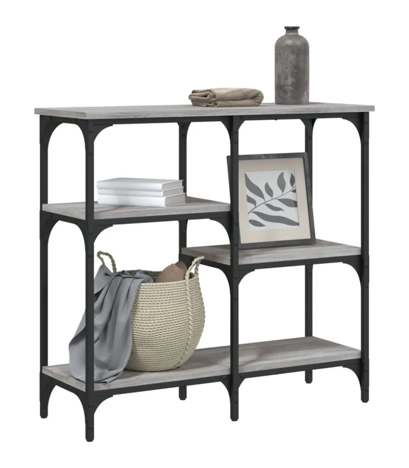 Wandtafel 80x29x75 cm bewerkt hout grijs sonoma eikenkleurig