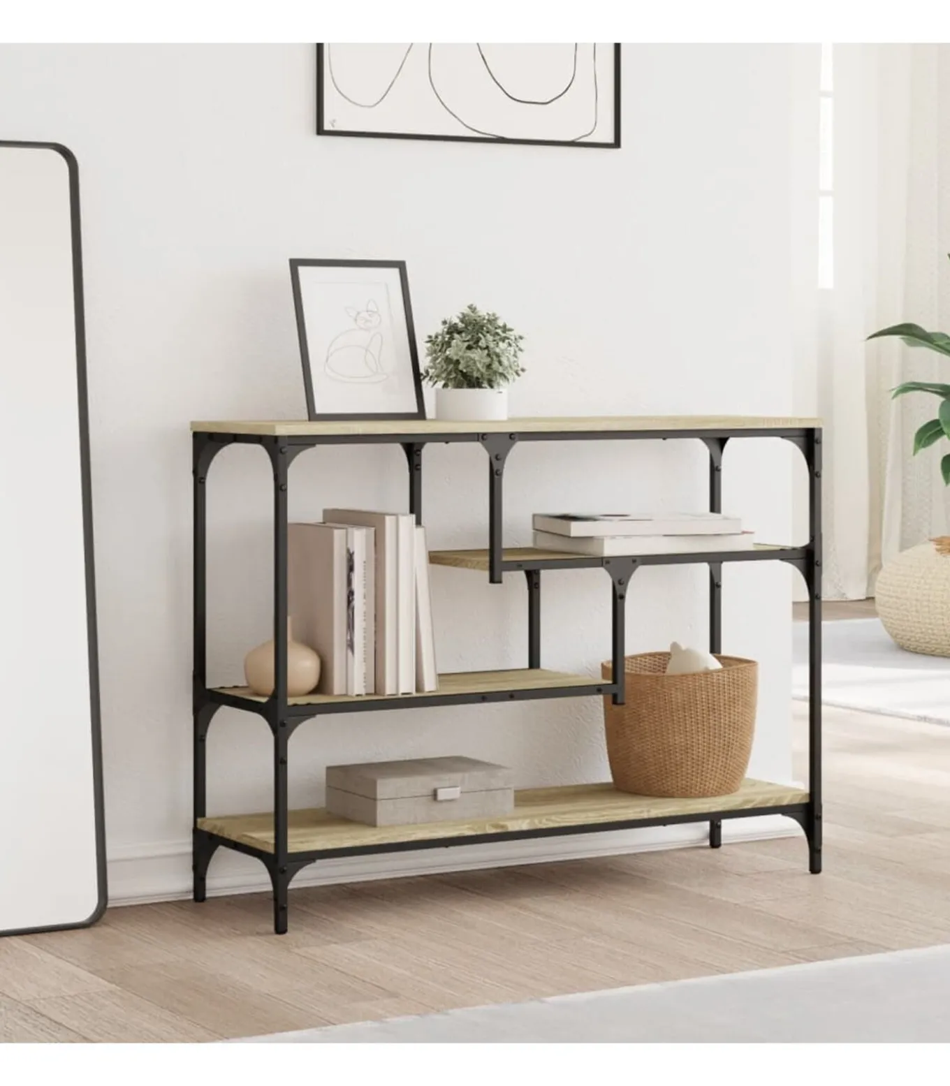 Wandtafel 100x30x75 cm bewerkt hout sonoma eikenkleurig