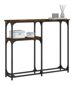 Wandtafel 90x22,5x75 cm bewerkt hout gerookt eikenkleurig