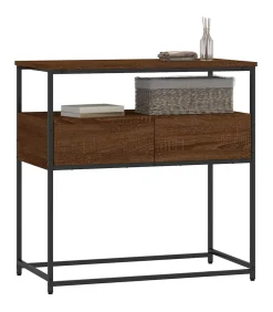 Wandtafel 75x40x75 cm bewerkt hout bruin eikenkleur