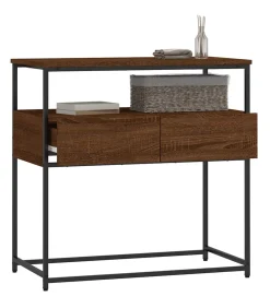 Wandtafel 75x40x75 cm bewerkt hout bruin eikenkleur