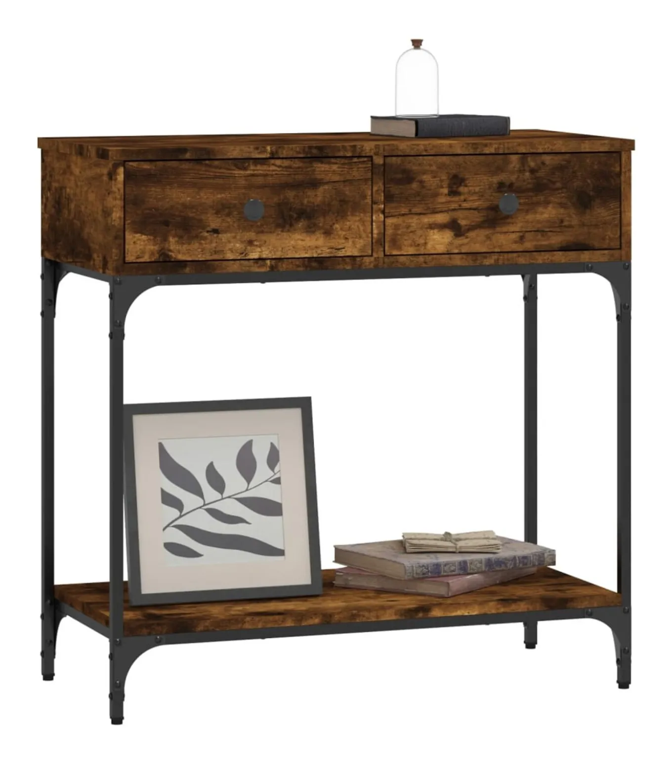 Wandtafel 75x34,5x75 cm bewerkt hout gerookt eikenkleurig