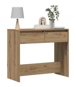 Wandtafel 89x41x76,5 cm bewerkt hout artisanaal eikenkleurig