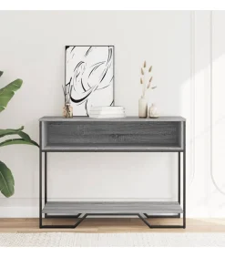 Wandtafel 100x35x74,5 cm bewerkt hout grijs sonoma eikenkleurig