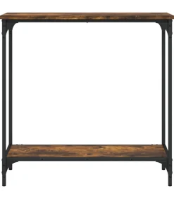 Wandtafel 75x30,5x75 cm bewerkt hout gerookt eikenkleurig