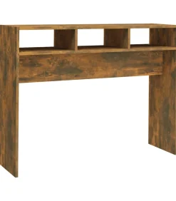 Wandtafel 105x30x80 cm bewerkt hout gerookt eikenkleurig