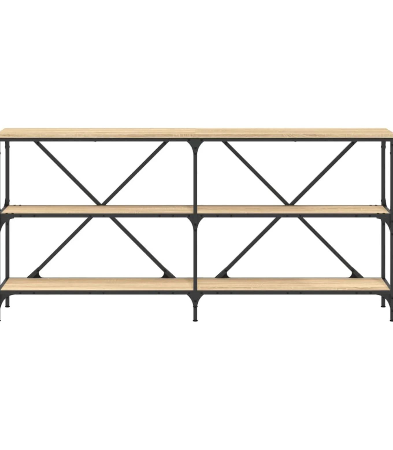 Wandtafel 160x30x75 cm bewerkt hout en ijzer sonoma eikenkleur