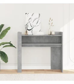 Wandtafel 100x35x90 cm bewerkt hout betongrijs