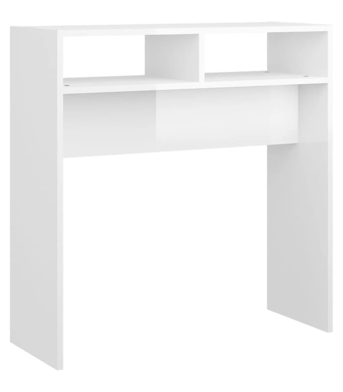 Wandtafel 78x30x80 cm bewerkt hout hoogglans wit