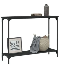 Wandtafel 101x30,5x75 cm bewerkt hout zwart