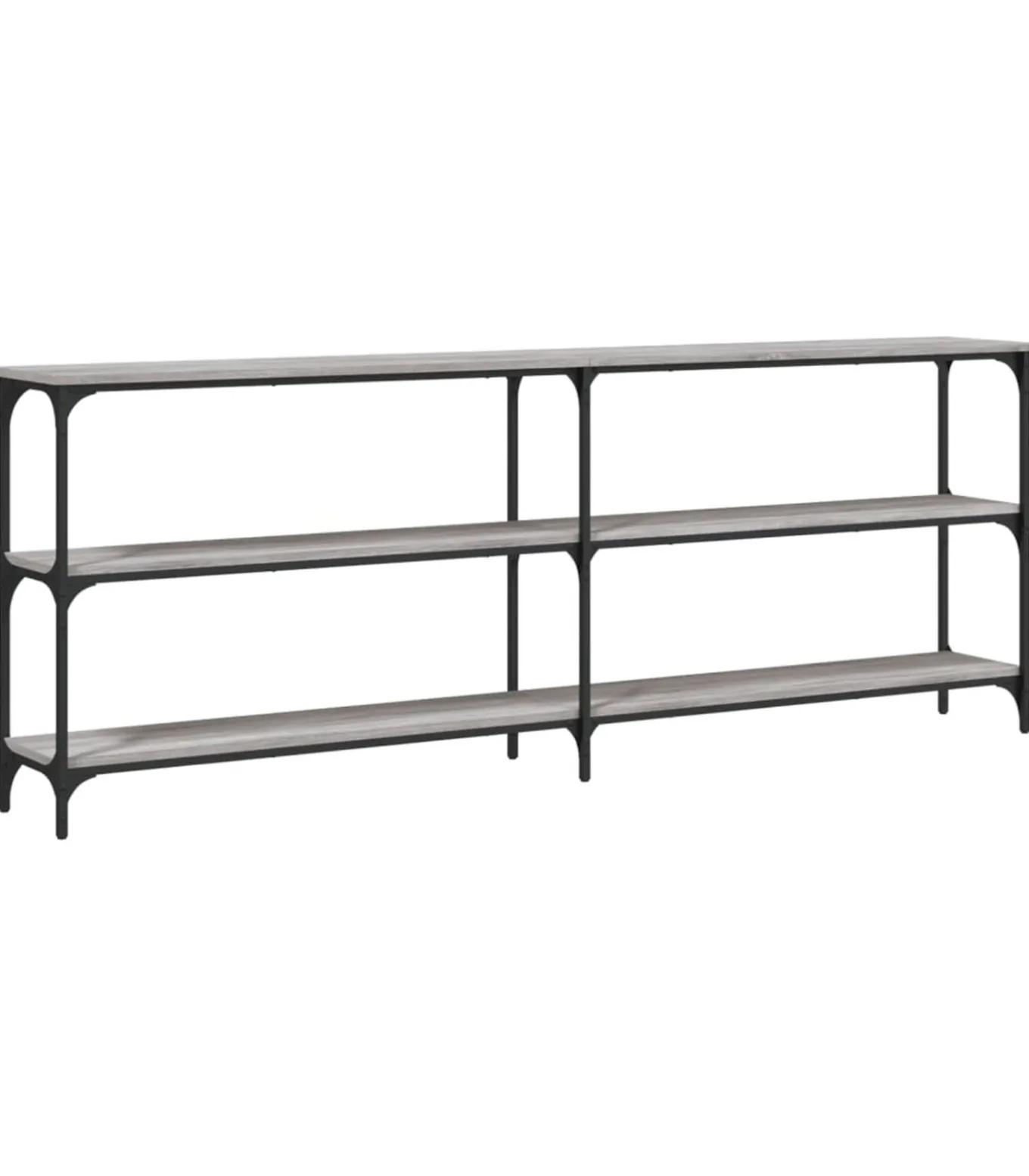 Wandtafel 200x29x75 cm bewerkt hout grijs sonoma eikenkleurig