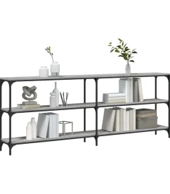 Wandtafel 200x29x75 cm bewerkt hout grijs sonoma eikenkleurig