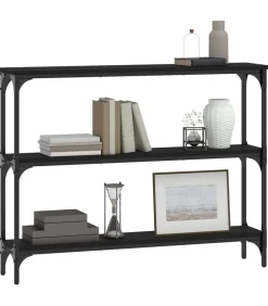 Wandtafel 100x22,5x75 cm bewerkt hout zwart