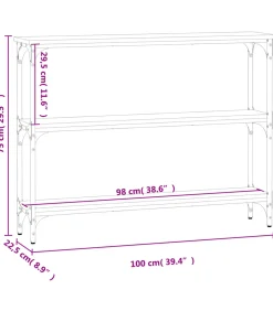 Wandtafel 100x22,5x75 cm bewerkt hout zwart