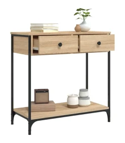 Wandtafel 75x34,5x75 cm bewerkt hout sonoma eikenkleurig