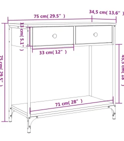 Wandtafel 75x34,5x75 cm bewerkt hout sonoma eikenkleurig