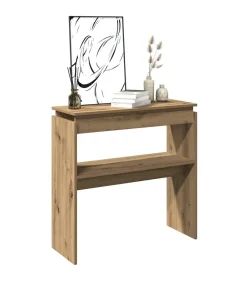 Wandtafel 80x30x80 cm bewerkt hout artisanaal eikenkleurig