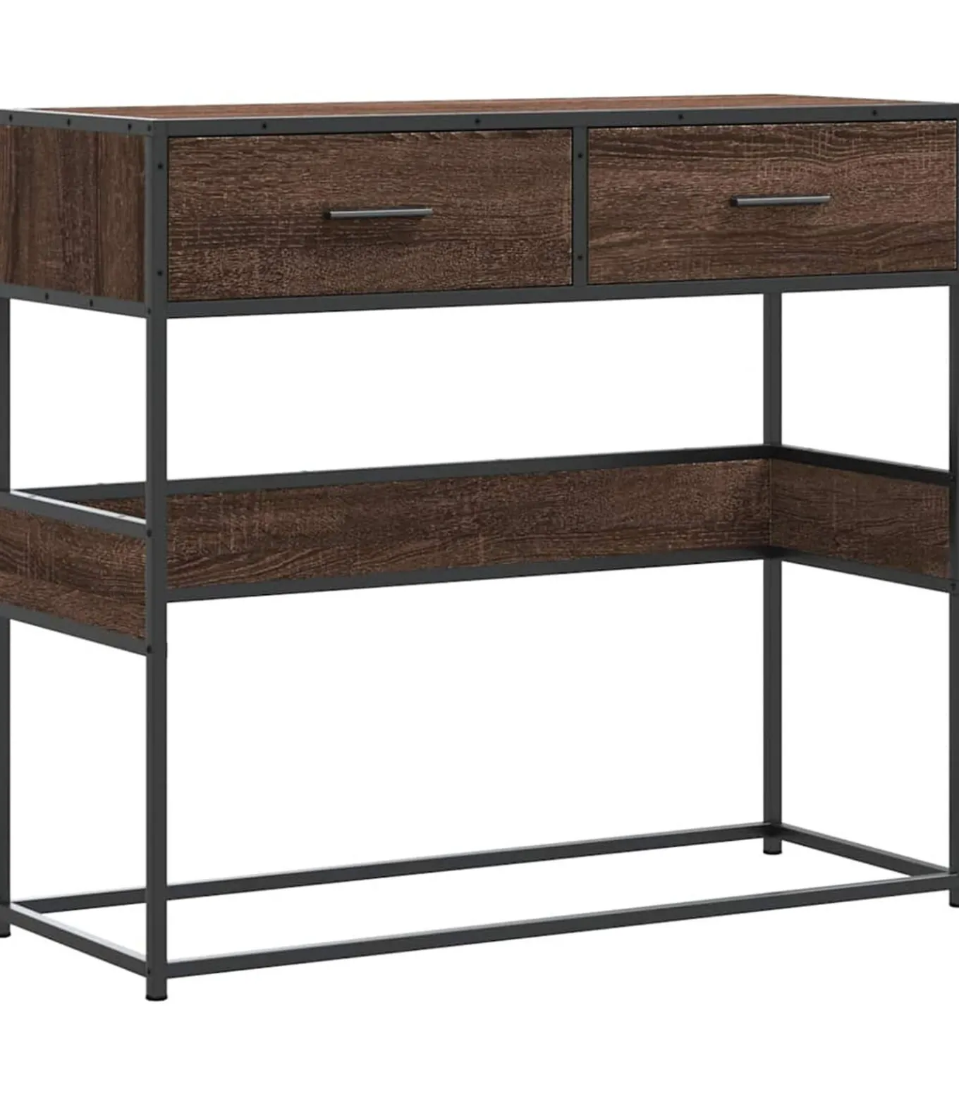 Wandtafel 90x35x80 cm bewerkt hout bruin eikenkleur