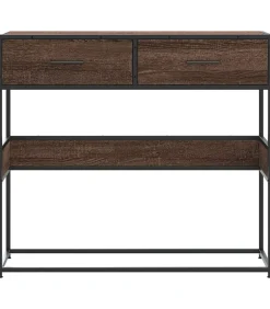 Wandtafel 90x35x80 cm bewerkt hout bruin eikenkleur